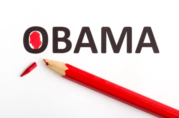 次の大統領投票のため赤鉛筆 (壊れたポイント) — ストック写真