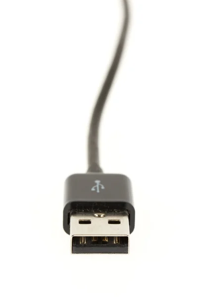 Cabo USB isolado em branco — Fotografia de Stock