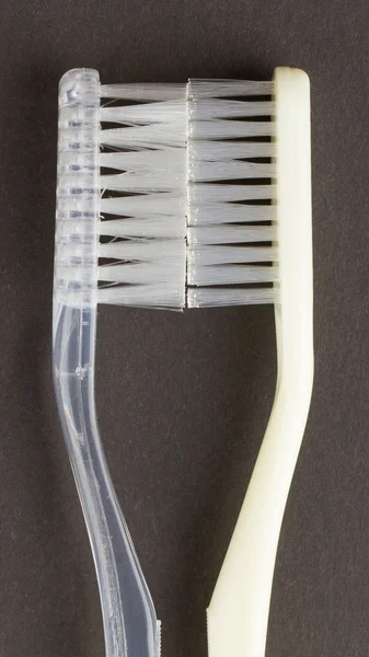 Duas escovas de dentes brancas isoladas — Fotografia de Stock