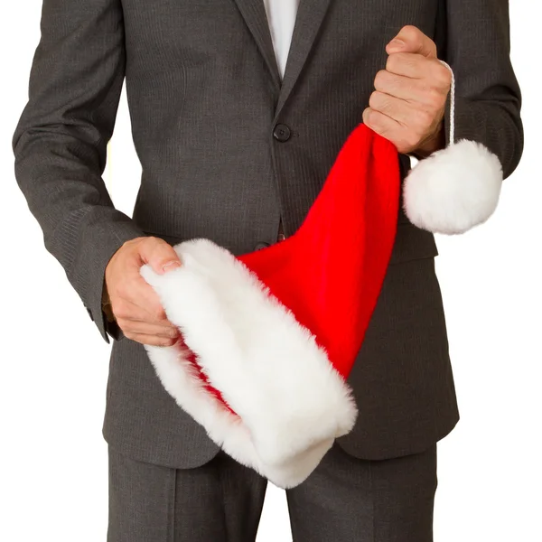 Business man with a santa hat — Stock Photo, Image