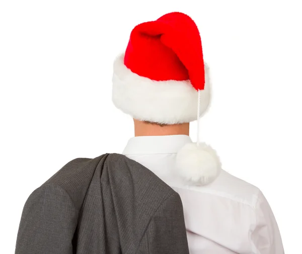 Business man with a santa hat — Stock Photo, Image