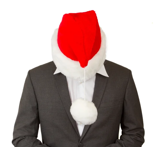 Obchodní muž s kloboukem santa — Stock fotografie