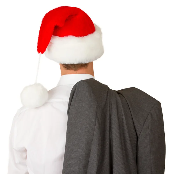 Business man with a santa hat — Stock Photo, Image