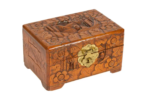 Old wooden chest made in Surinam — Stock Photo, Image