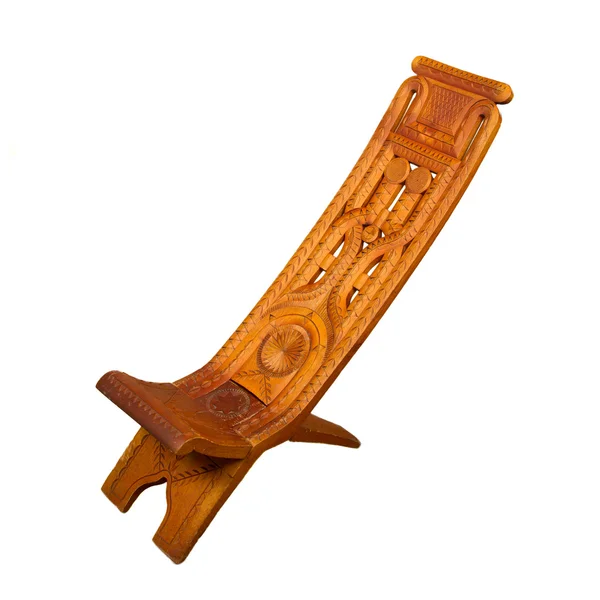 Unikátní dřevěná židle ze Surinamu, izolované — Stock fotografie