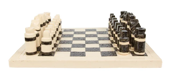 Unique jeu d'échecs fait à la main (poterie), isolé — Photo