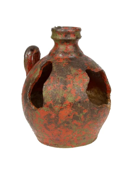Old red vase from clay, the handwork — Stock Photo, Image