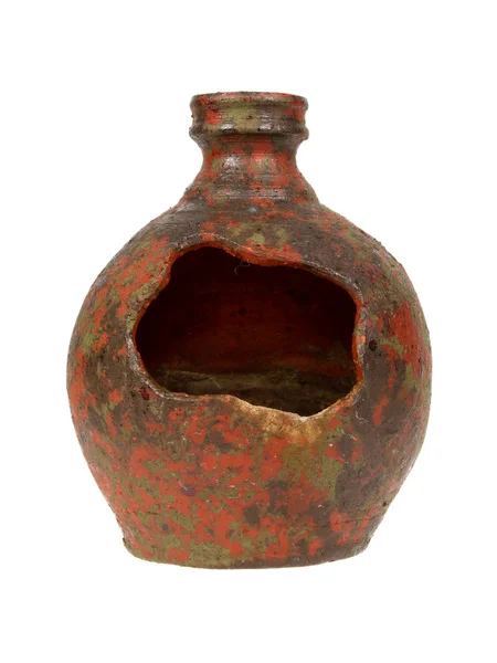 Old red vase from clay, the handwork — Stock Photo, Image