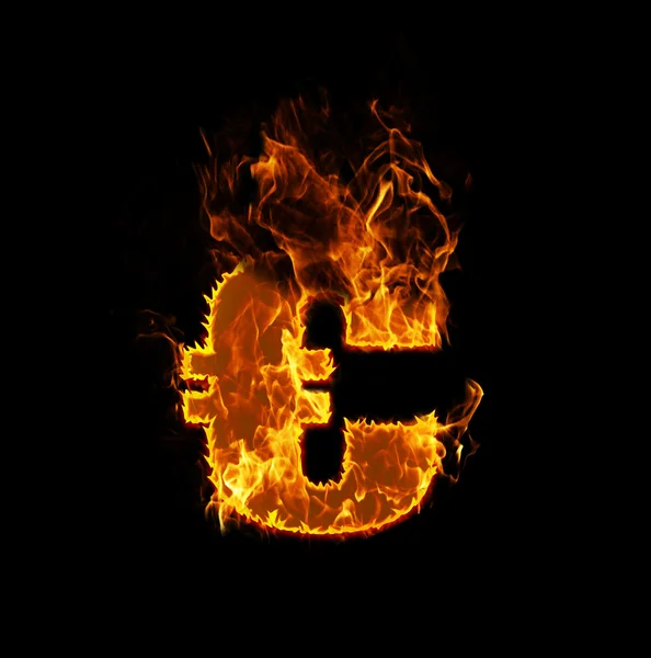 Fire euro sign — Stock Photo, Image