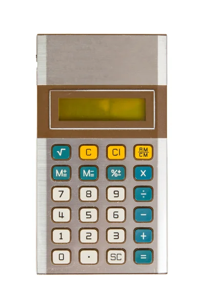 Calculadora velha, isolada no branco — Fotografia de Stock