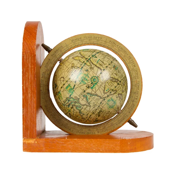 Small decorative antique globe, isolated — Stock Photo, Image