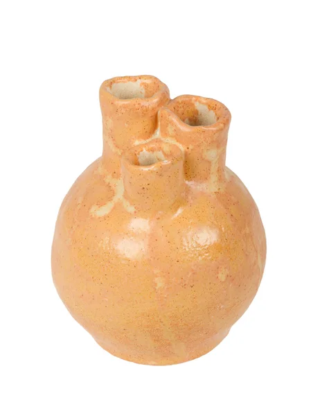 粘土、手仕事から古いオレンジの花瓶 — ストック写真