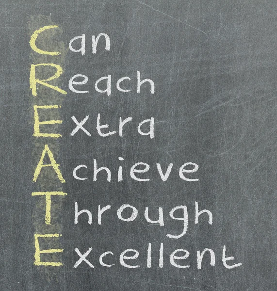 Create meaning written on blackboard — Stock Photo, Image