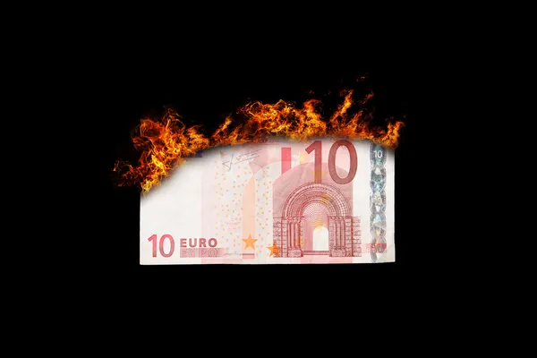 Brandende geld — Stockfoto