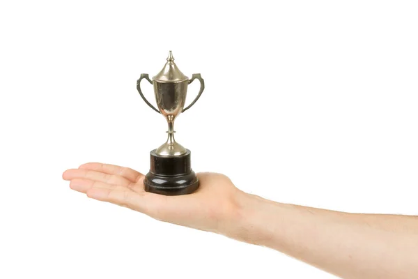 Very old trophy cup isolated — Stock Photo, Image