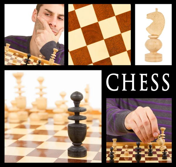 Compilation of game of chess, series of five — Stock Photo, Image