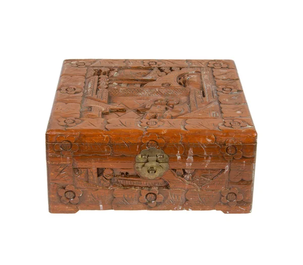 Old wooden chest made in Suriname — Stock Photo, Image