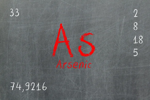 Isolated blackboard with periodic table, Arsenic — Stock Photo, Image