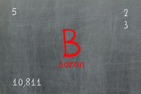 Isolated blackboard with periodic table, Boron — Stock Photo, Image