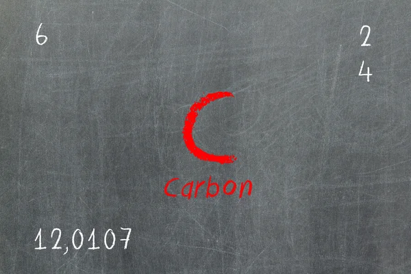 Isolated blackboard with periodic table, Carbon — Stock Photo, Image