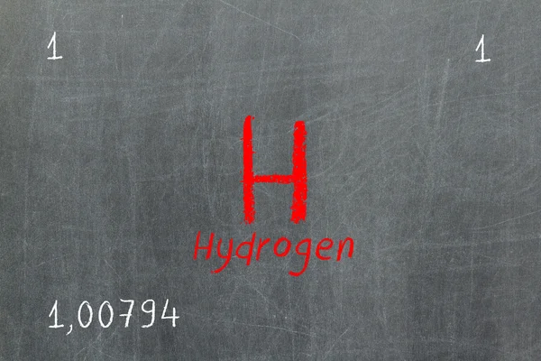 Tableau noir isolé avec tableau périodique, Hydrogène — Photo