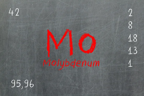 Isolated blackboard with periodic table, Molybdenum — Stock Photo, Image