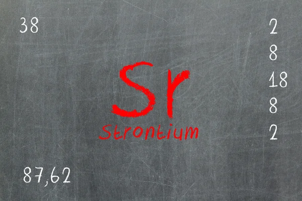 Isolated blackboard with periodic table, Strontium — Stock Photo, Image