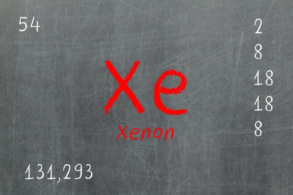 Quadro negro isolado com tabela periódica, Xenon — Fotografia de Stock