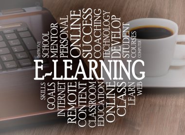 Word cloud e-learning concept