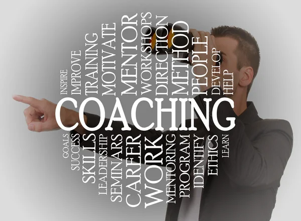 Coaching a felhő fogalmát — Stock Fotó