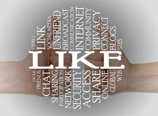 Word cloud sociale media — Stockfoto