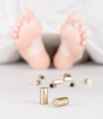 Dead body with bullets clipart