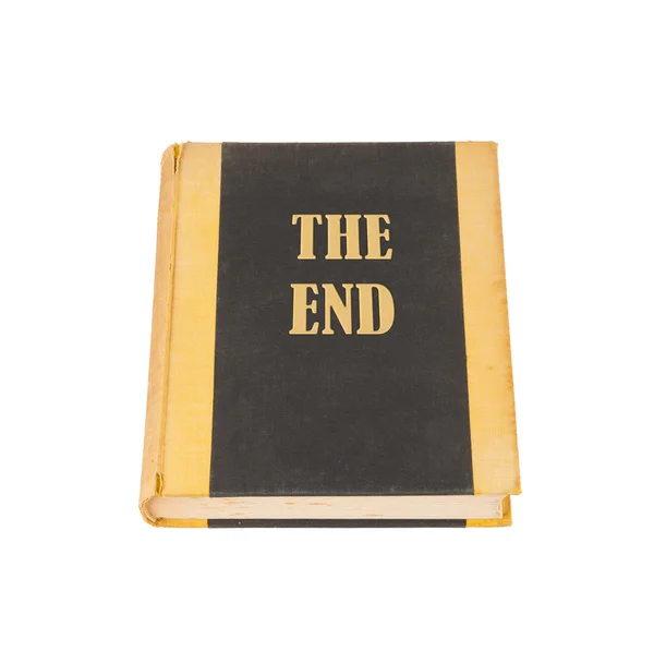 Livro antigo com o título The End — Fotografia de Stock