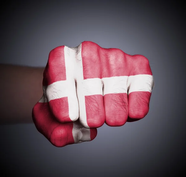 Front view of punching fist on gray background — Stock Photo, Image