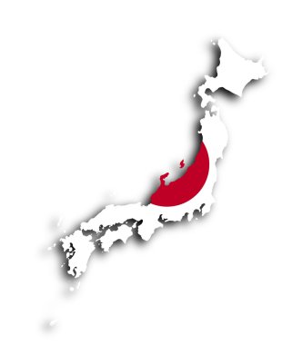 bayrak içinde Japonya Haritası