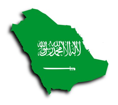 Suudi Arabistan harita bayrağı ile dolu