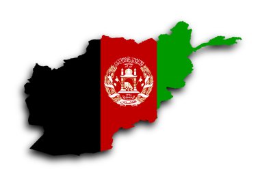 Afganistan Haritası bayrağı ile dolu