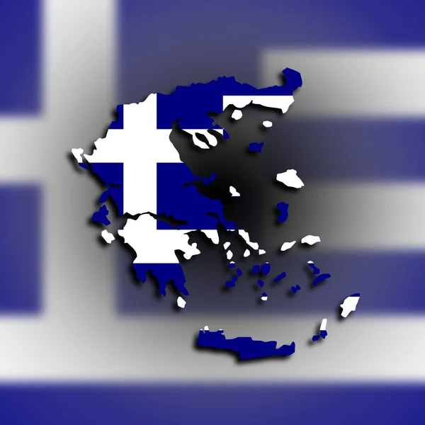 Greece map with the flag inside — Stock Photo, Image