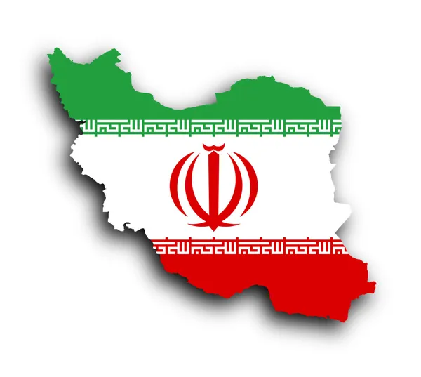 Irán és az iráni jelző ábra térképén — Stock Fotó