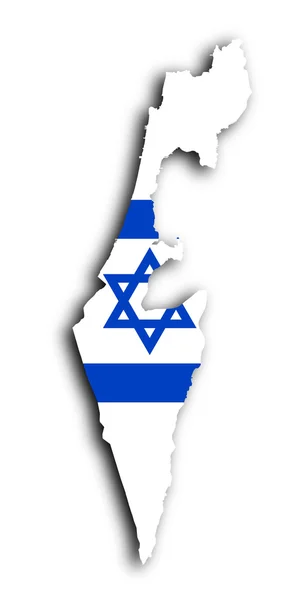 Χάρτης του Ισραήλ με τη σημαία στο εσωτερικό — Φωτογραφία Αρχείου
