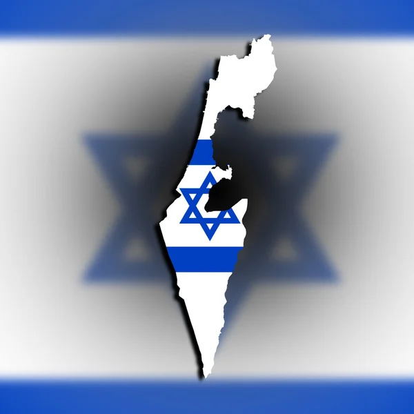 Mapa de Israel con la bandera dentro —  Fotos de Stock