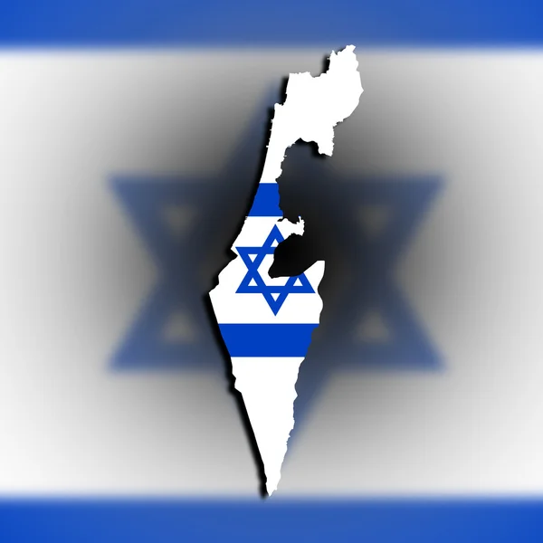 Israel mapa com a bandeira dentro — Fotografia de Stock