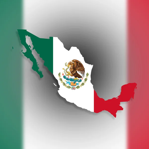 Kaart van mexico gevuld met vlag — Stockfoto