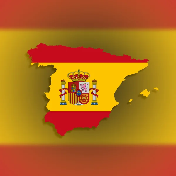 Spanien karta med flaggan inuti — Stockfoto