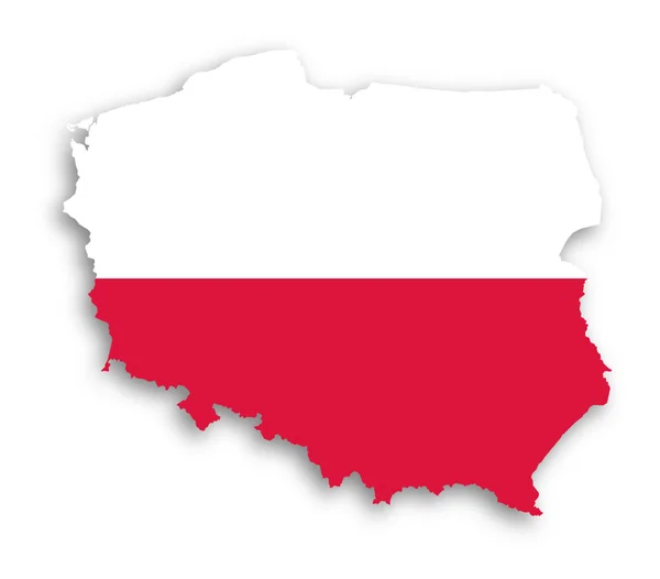 내부 플래그와 함께 폴란드 지도 — 스톡 사진
