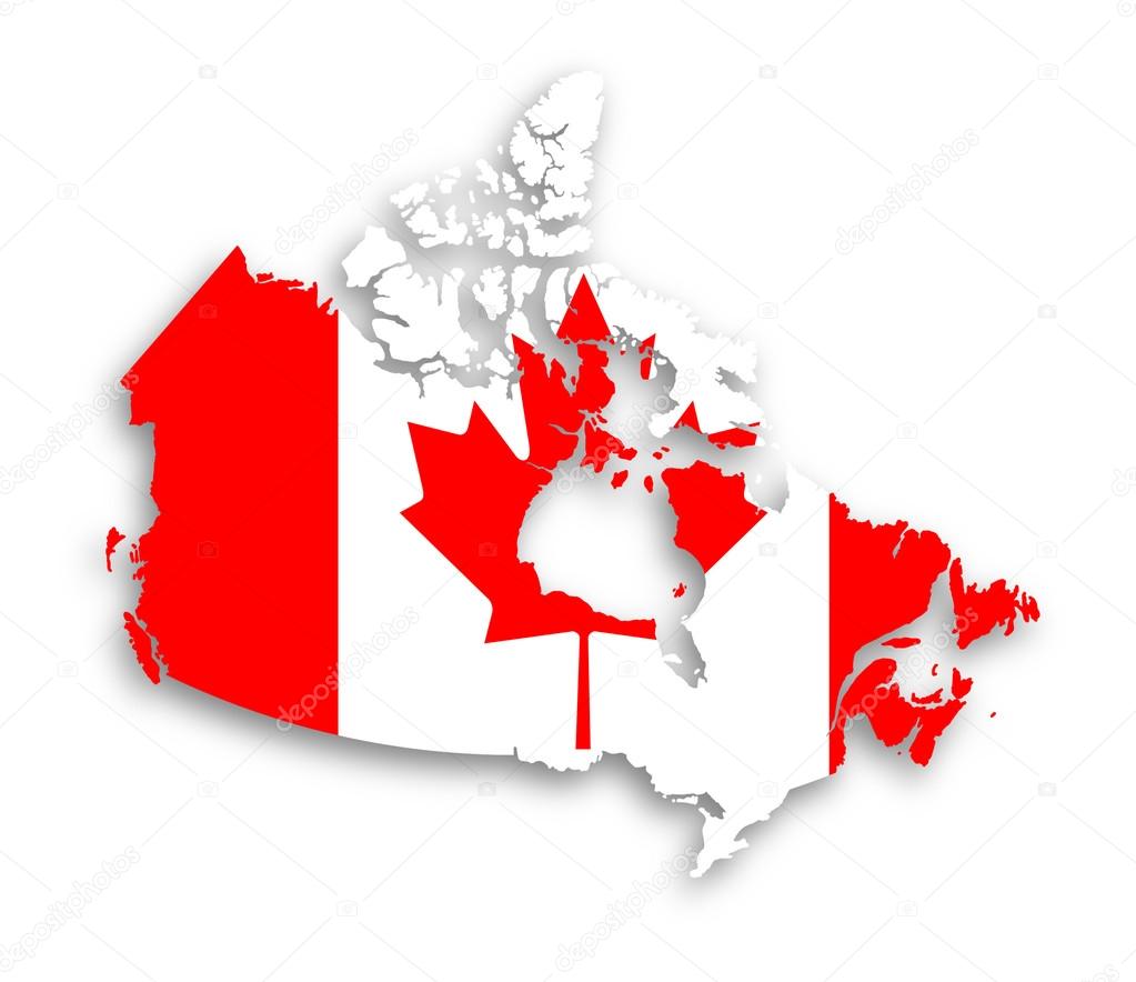 Canada map with the flag inside