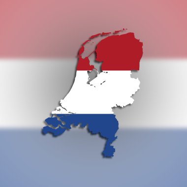 harita ve Hollanda bayrağı