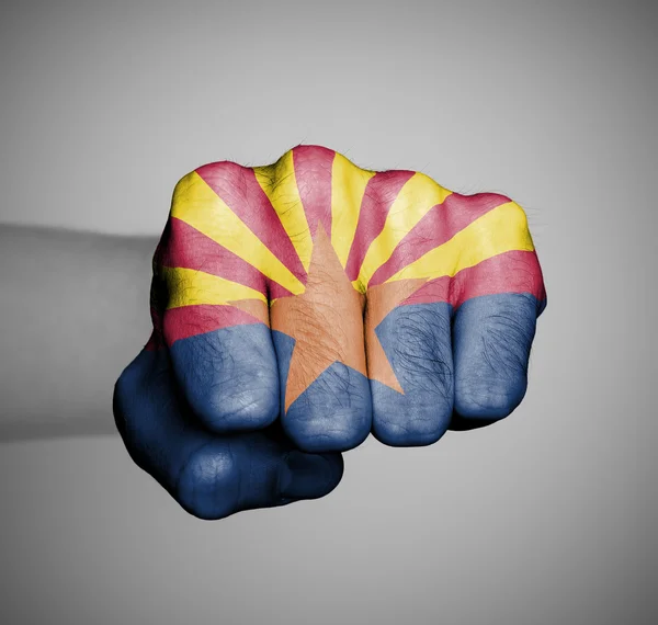 United states, fist with the flag of a state — Stock Photo, Image