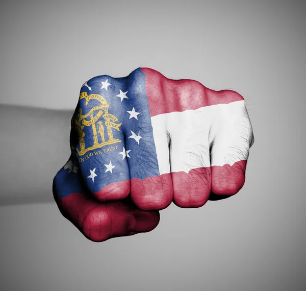 United states, fist with the flag of a state — Stock Photo, Image