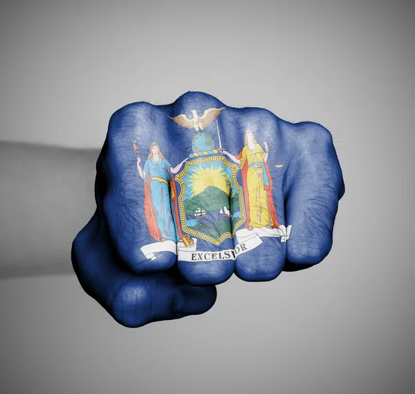 United states, fist with the flag of New York — Stock Photo, Image